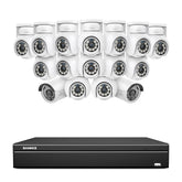 16 Channel 4K PoE Bullet & PT Security Camera System, 8MP Outdoor PoE IP Cameras, Pan & Tilt, ONVIF Supported NVR, Two-Way Audio, Smart Human/Vehicle Detection(14x PT Cameras+2x IP Cameras)